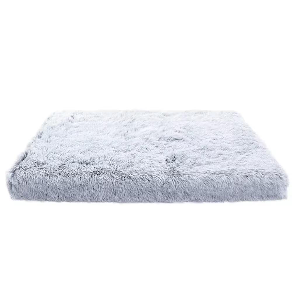 Eco-Friendly Solid Modern Square Luxury Dog Crate Pad Bed with Cotton Fill for Large Dogs-Removable Washable Velvet Cover Carton