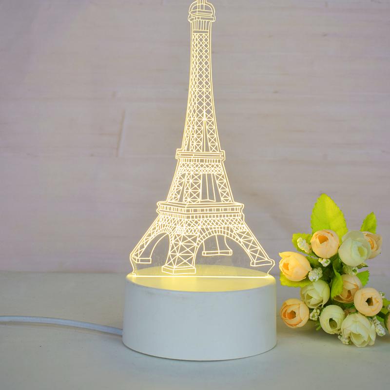 Customize Acrylic 3D Illusion LED Warm White Night Light for Living Room Kids Bedroom Decorative Lamp with USB Power