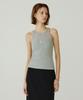Siyajyu Sitp5271 Basic Round Neck Crop Sleeveless Top_Melange Gray
