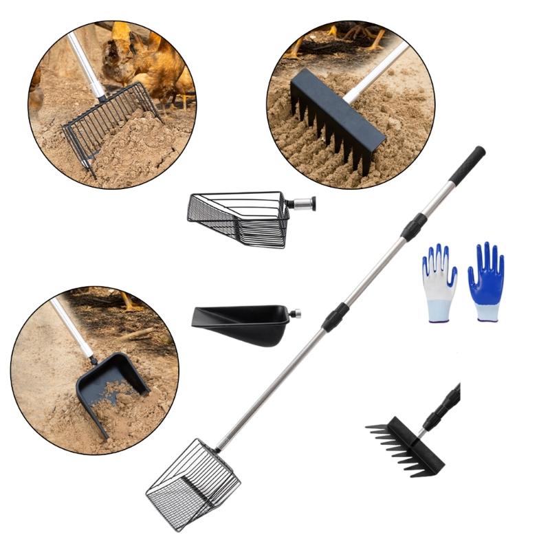 Professional Poultry Waste Shovel Corrosion Resistant Stainless Steel Cleaning Tool For Chicken Coops Maintenances