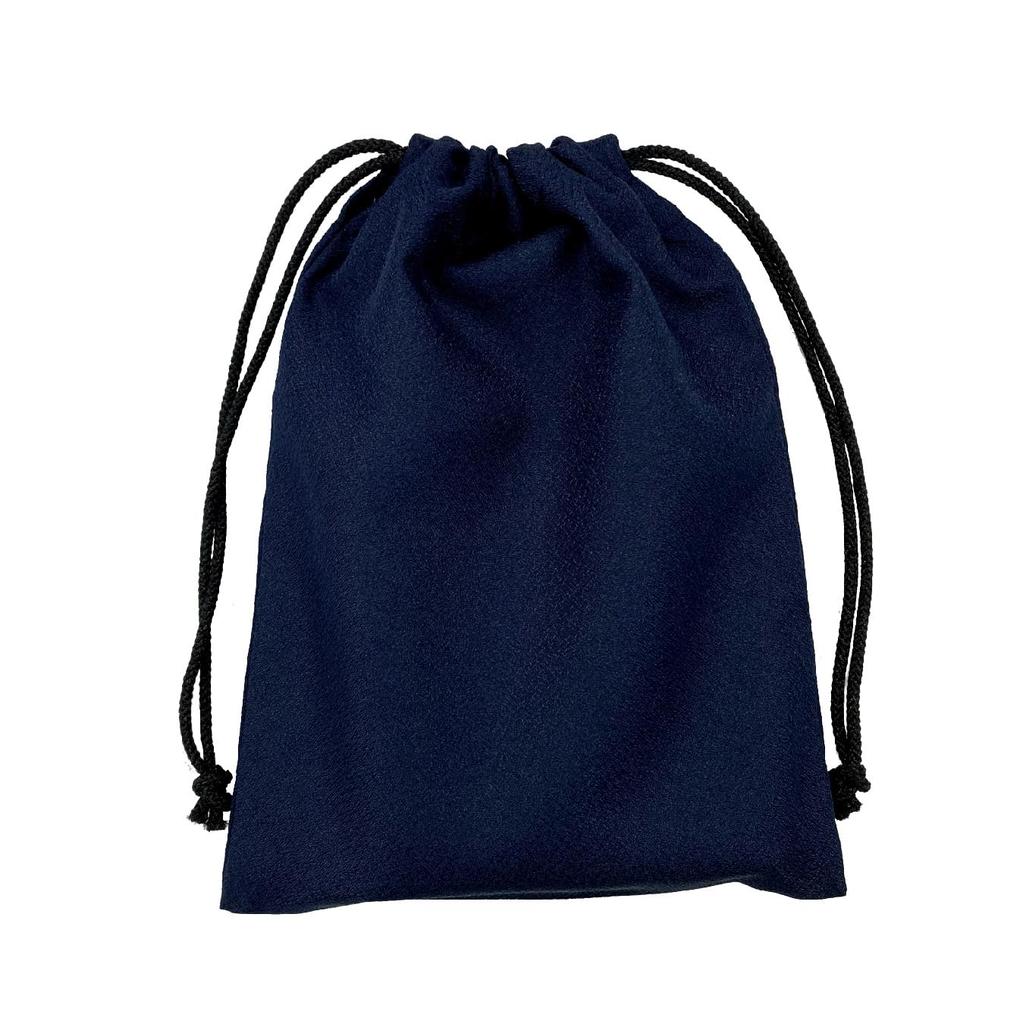 Plain Goshuincho Bag x 26 Small Item Goshuincho Drawstring Ichikoshi Polyester with Liner (19 cm), Case, Bag, Bag, (Navy)