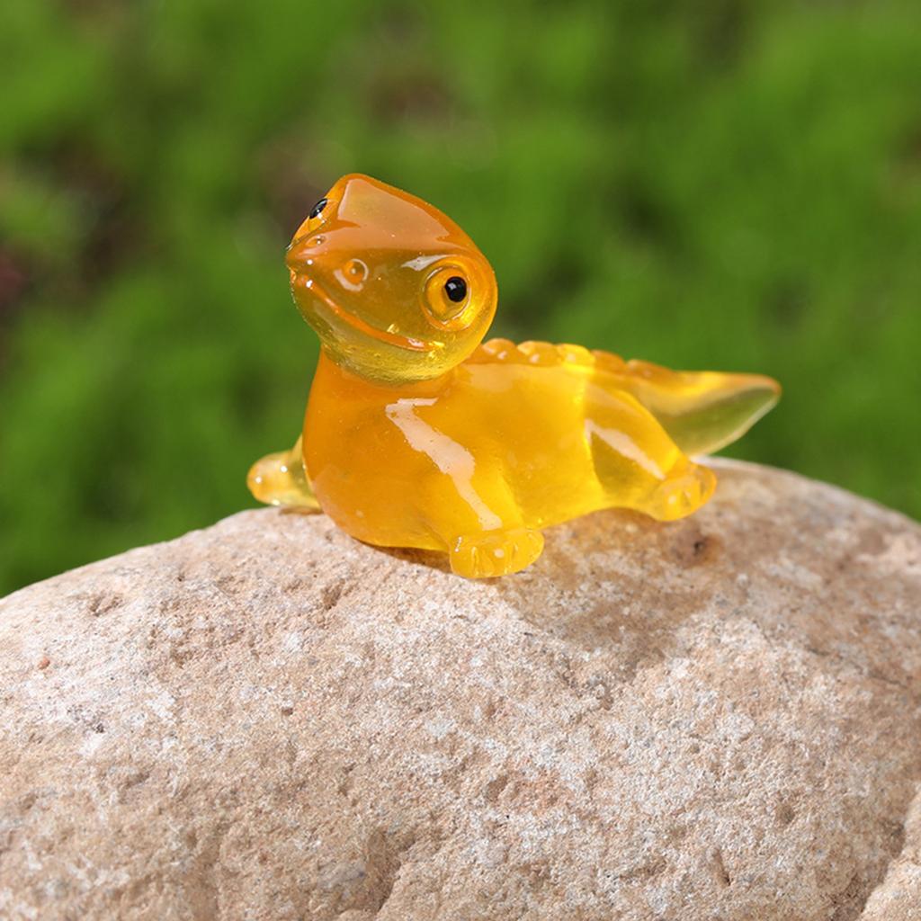 10Pcs Glowing in Dark Small Lizards Resins Miniatures Animal Figures Garden Landscape Potted Plant Decorations Ornaments