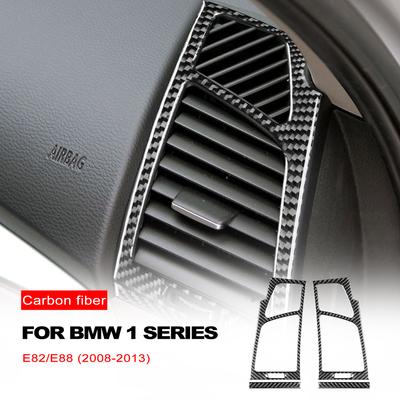 For BMW 1 Series E81 E82 E87 E88 2008-2013 Carbon Fiber Interior Air Vent Trim Cover Dashboard Sticker Accessoire Voiture 1pair