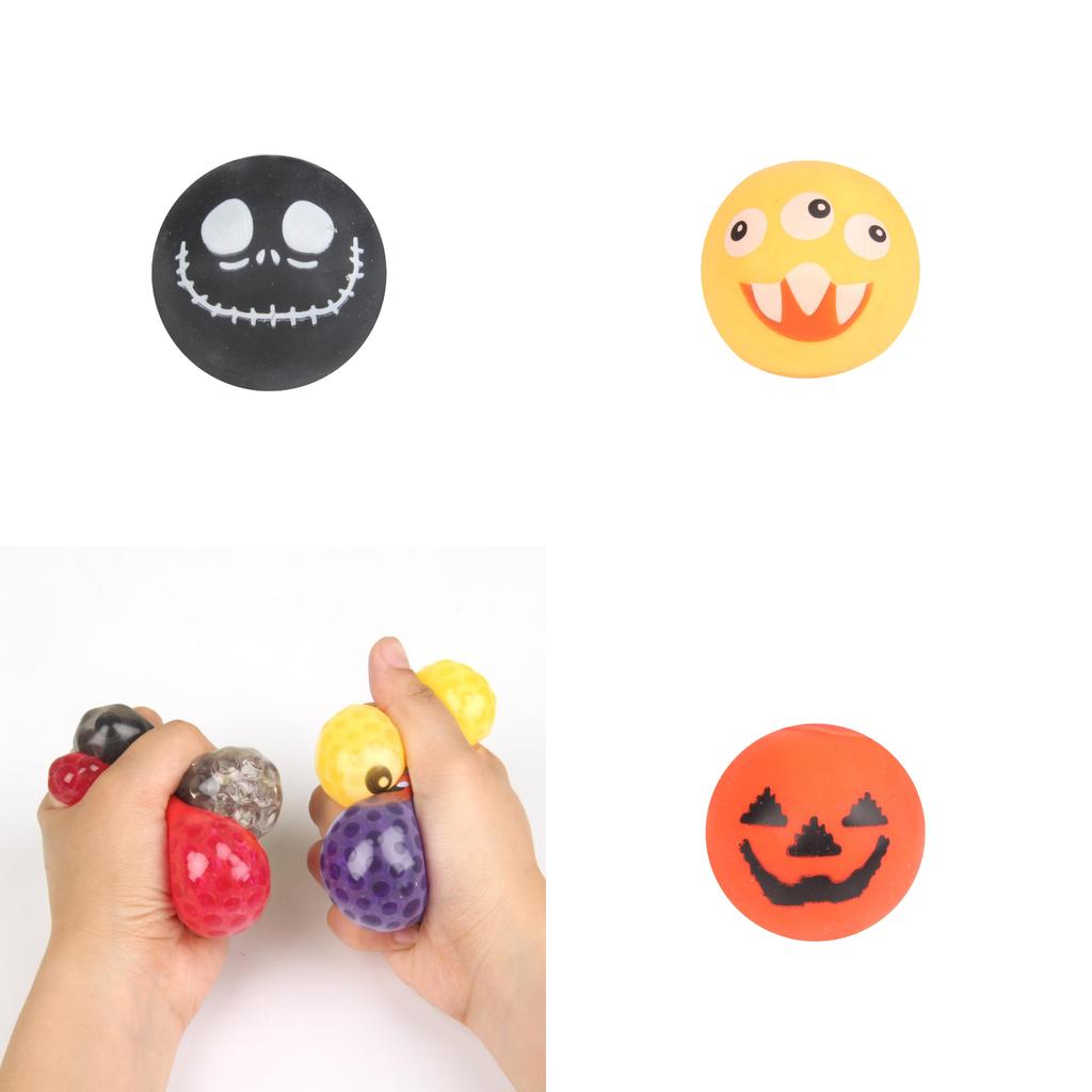 Halloween Pumpkin Squeeze Toy For Stress Relief Tpr Water Bead Ball