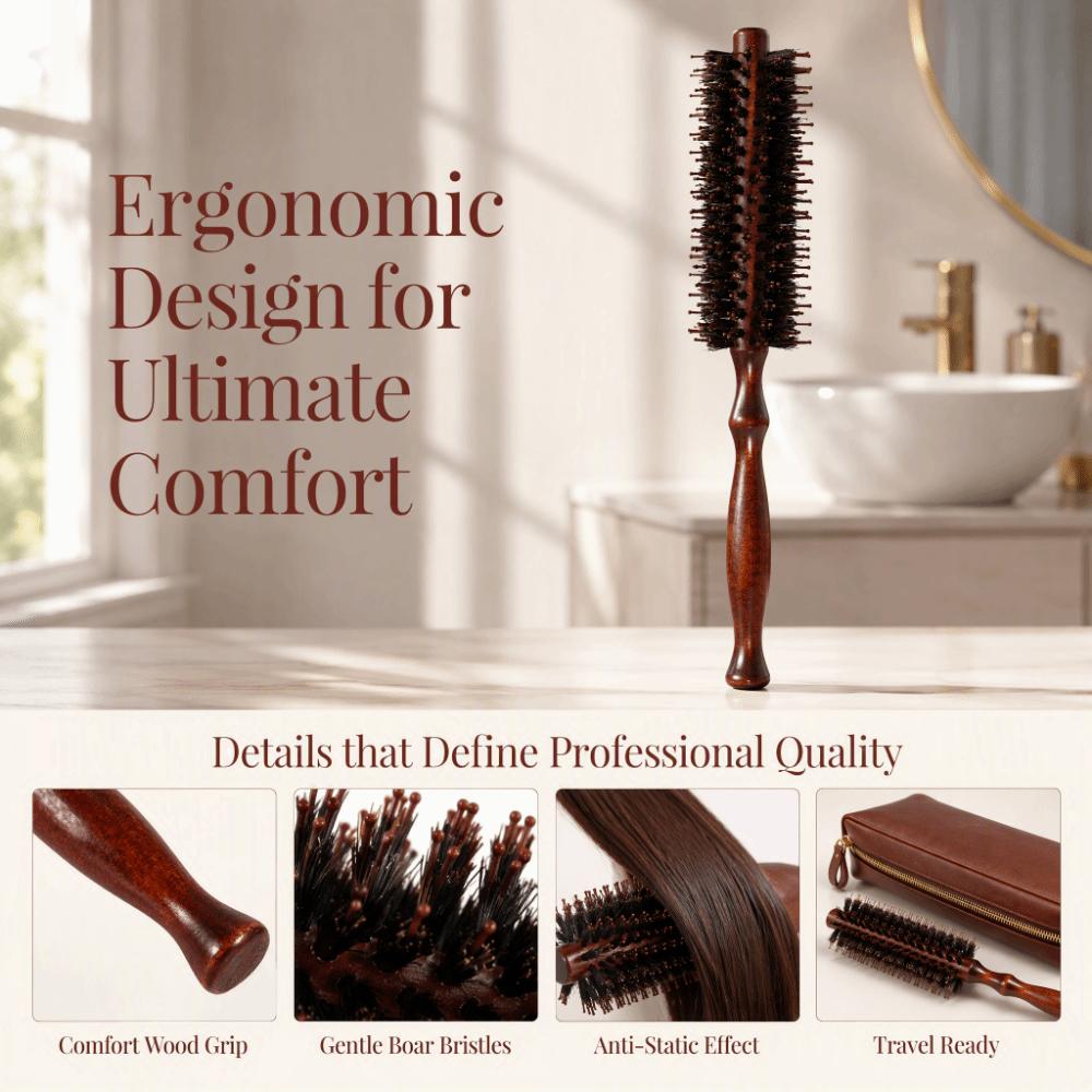 Anti-Static Styling Roller Brush Portable Design Volumizing Brush Round Hair Brush  For Thin Hair