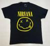 Nirvana Ikonisches Happy Face Grafik T-Shirt Herren Groß Schwarz Kurzarm Musik