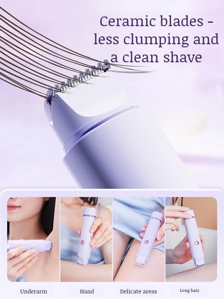 Portable USB Rechargeable Dual-Head Epilator Painless Electric Razor for Bikini, Body, and Face Hair Removal