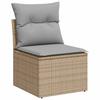 Sofa Set with Cushions Beige Poly Rattan