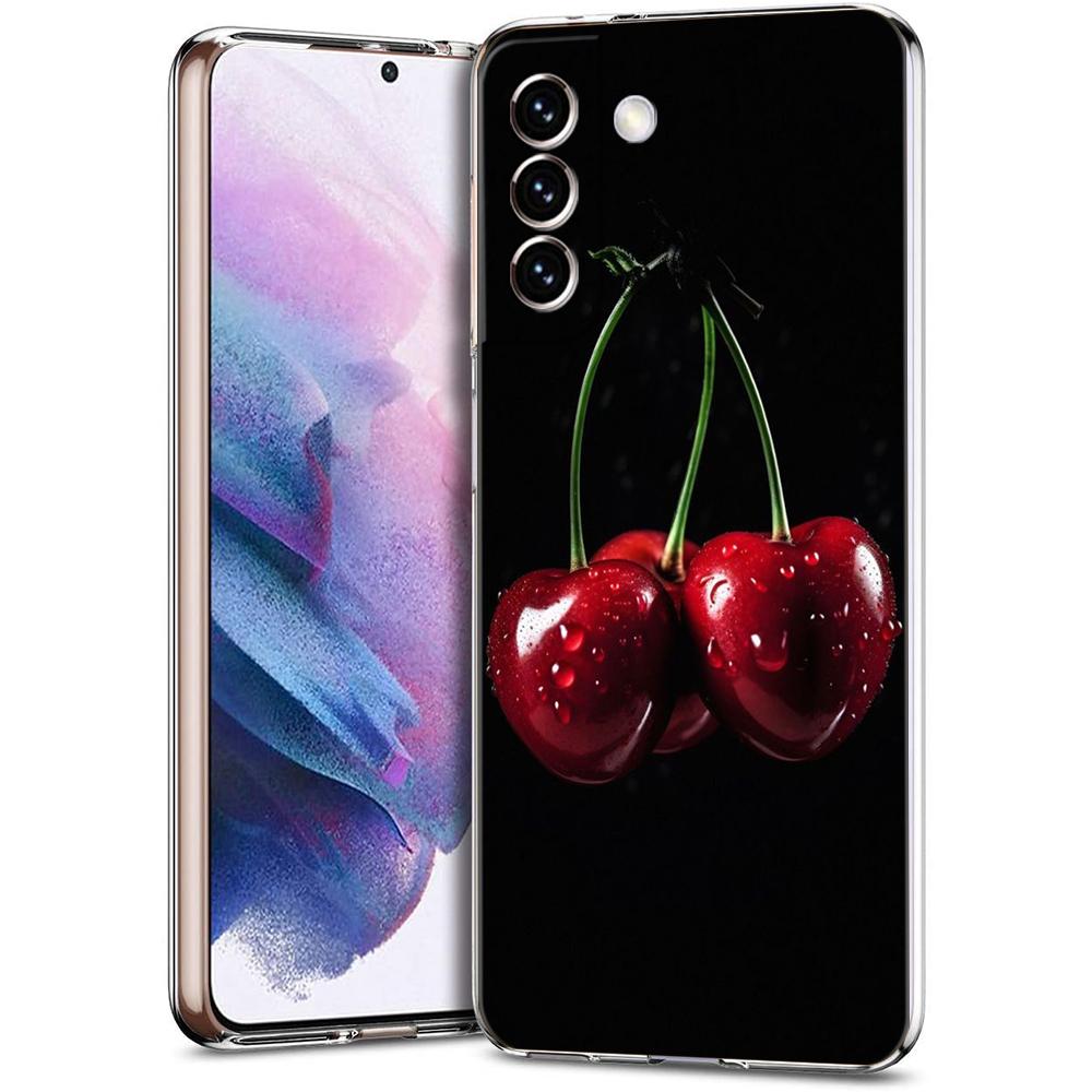 Cherries Cherry Fruit Phone Case For Samsung Galaxy S24 Ultra S23 FE S22 S20 S21 5G S10 S9 Plus S10E S8 Silicone Clear Cover