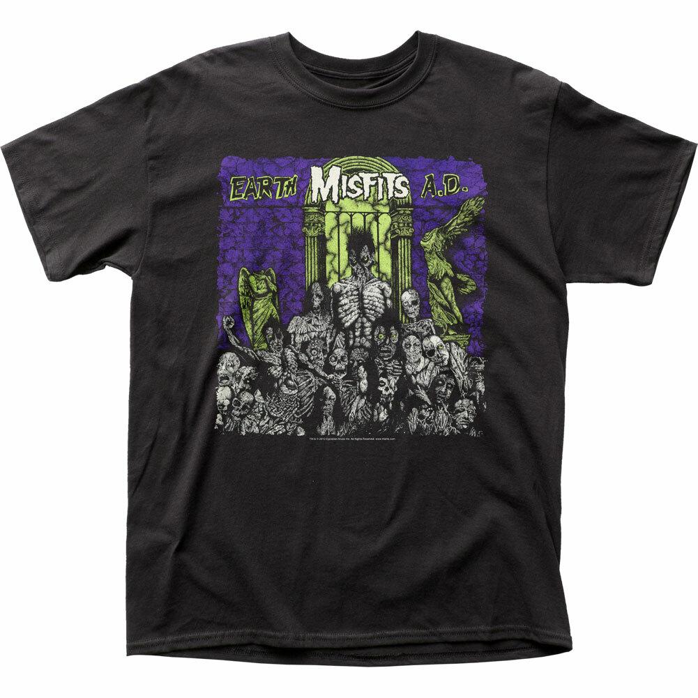 

26 Misfits Earth AD T Shirt Mens Licensed Rock N Roll Music Retro Band Tee Black Unisex T-Shirt XXL