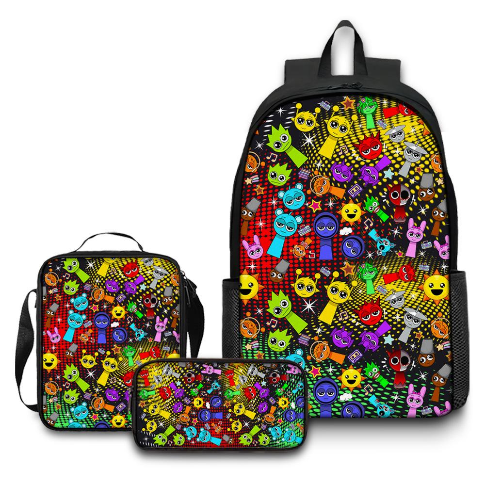 Rhythm Box Game School Bag Sprunki Load Reduction Cartoon Backpack Student Backpack Backpack D