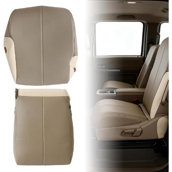 

Mythoria Front Folding Jump Seat Leather Cover Tan Fit for Ford F250 F350 F450 F550 Super Duty 1999 2000 2001 2002 2003 2004 2005 2006 2007 2008 2009