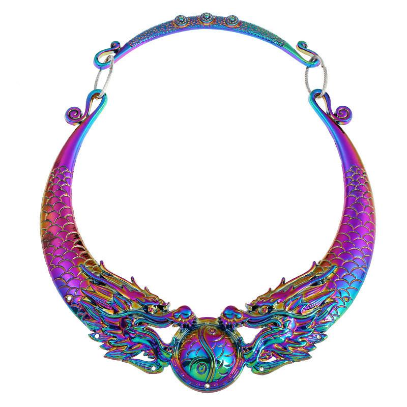 And Peacock Dragon Vintage Pendant Necklace For Ethnic Style Accessories Costume