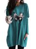 Women's Long Tunic with Pockets Loose Fit Fashion Printed Logn Sleeve Top Women's Sweatshirt