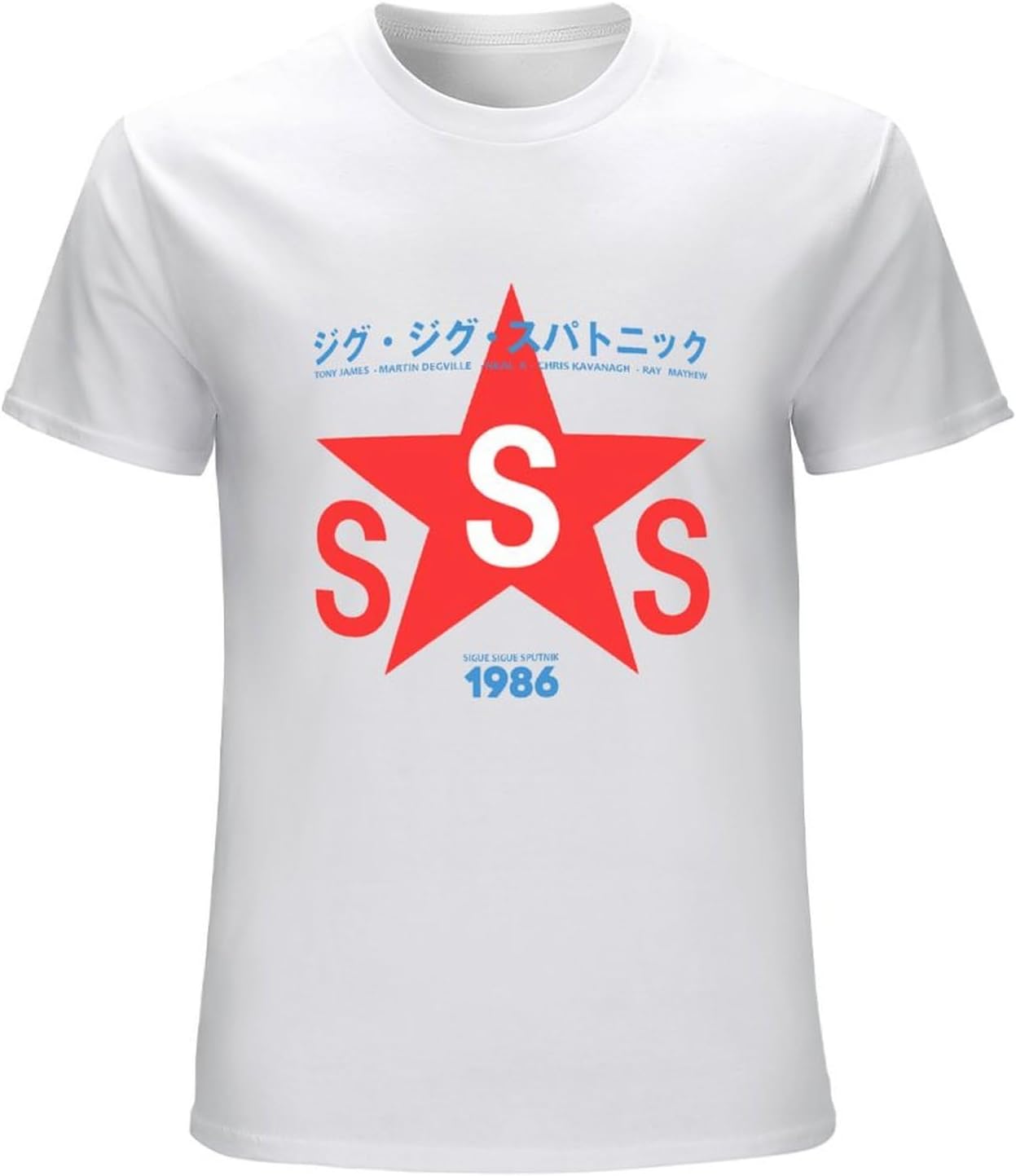Men s Sigue Sigue Sputnik 1986 T Shirt Summer Clothes Cute Tops Oversized T Shirts Oversized T White XL белый