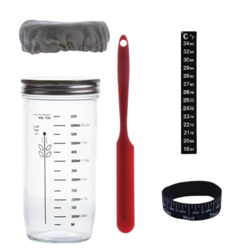 Reusable Sourdough Starter Jar Kit Heat Resistant Sour Dough Starter Culture Jars  Caviar