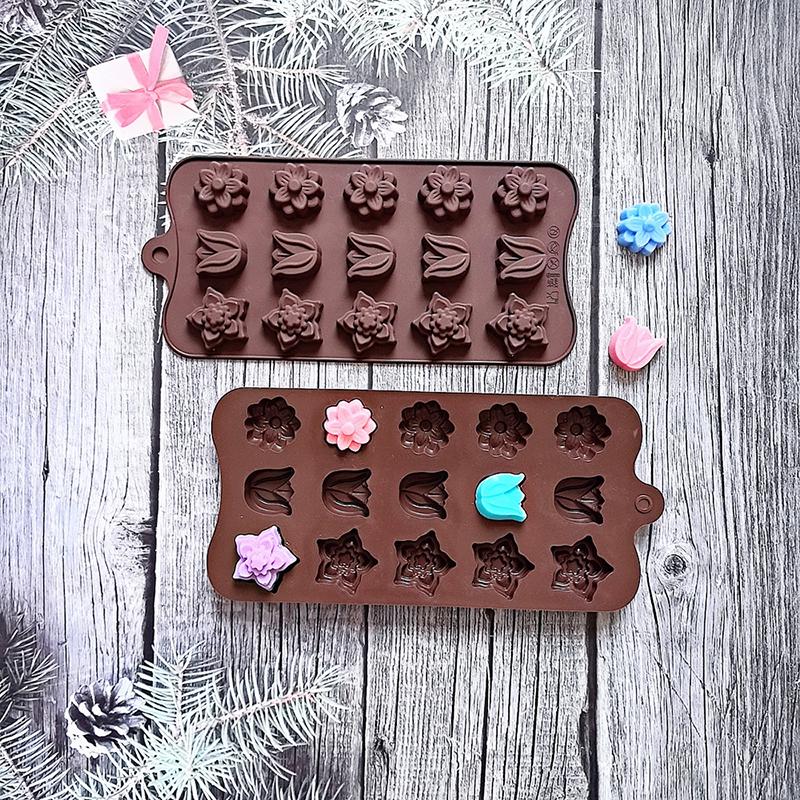 Flower Shaped Silicone Mold Diy Cake Decoration Chocolate Candy Ice Cream Kitchen Baking Tool