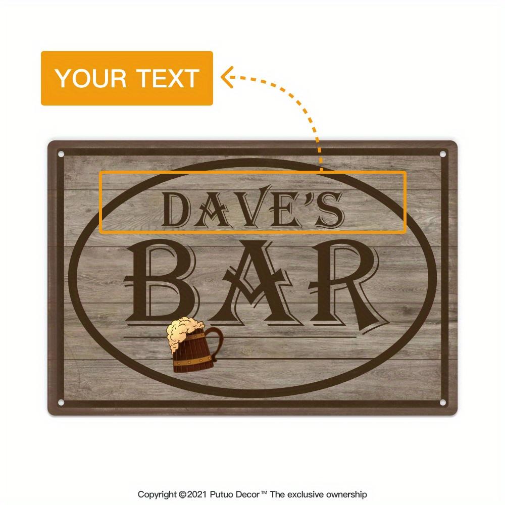 Custom HD Metal Tin Sign Personalized Text Logo Metal Plaque for Home Bar Wall Decor 20x30cm(7.8x11.8inch)
