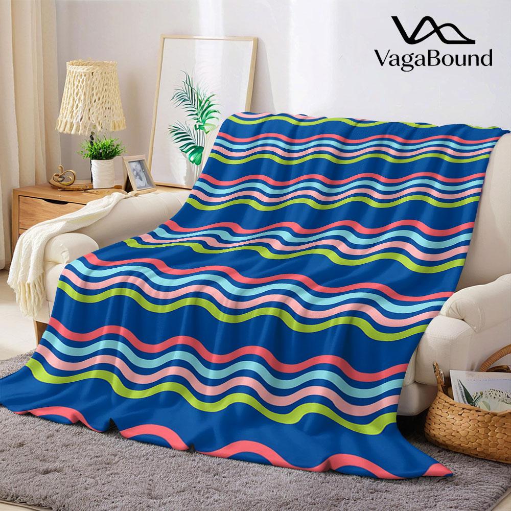 Regenbogen Wellen Streifen Flanell Decke Warm Weich Halloween Weihnachten Dekorativ Sofa Warm Gemütlich Ganzjahres Geschenk