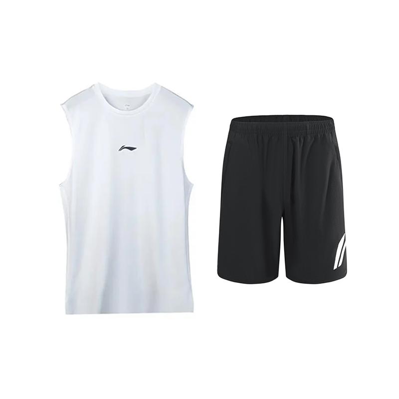 

Li Ning Удобный пуловер с круглым вырезом, жилет, повседневный спортивный костюм, костюм унисекс YVSV027-1+YKSV197-2 S