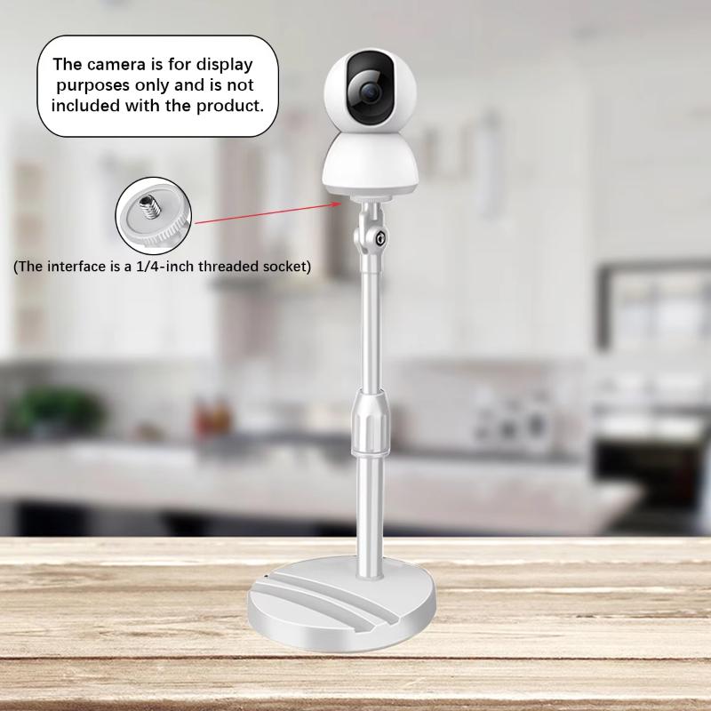 Desktop Adjustable-Angle Monitoring Stand Extendable Camera Base, 1/4" Screw Interface For Surveillance Cameras