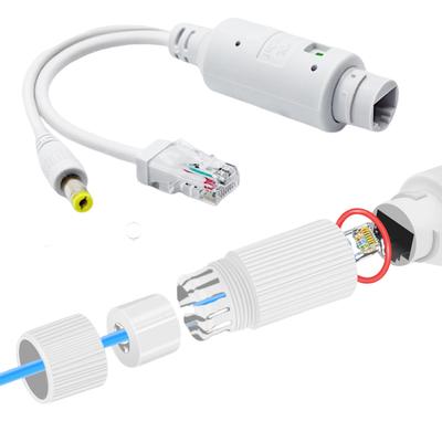 48V To 12V POE Spliter Waterproof Supply Module Injector Extender Ethernet Adapter Cable for IP Camera AP Voip Phone and More