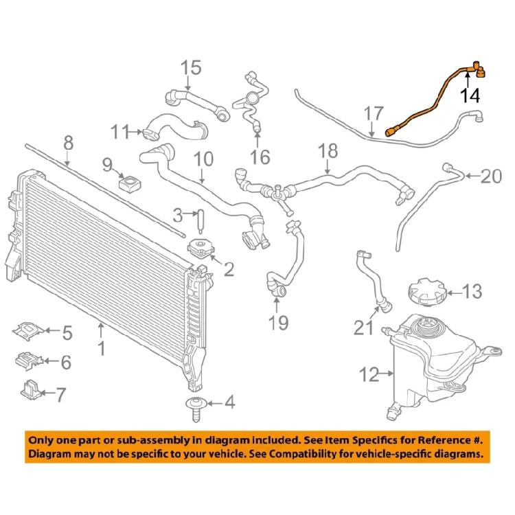Car Coolant Pipe Auto Accessories for F39 F45 F46 F48 F49 F52 Anti Freeze Coolant Expansion Tanks Water Pipe Replacement