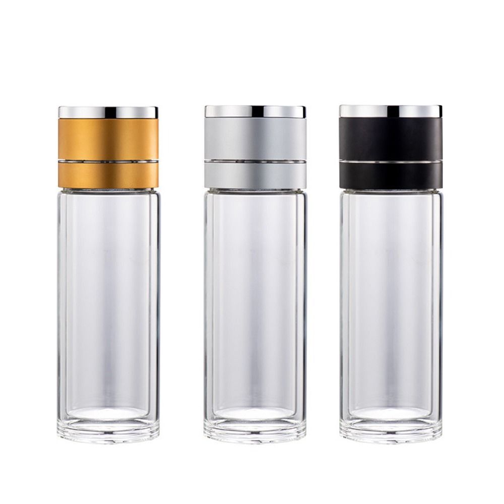 Borosilikatglas Te Vattenkopp Dubbel Anti-skållning Infuser Tumlare Drickflaska Vandring