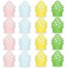 16 Pieces Easter Candle Wrapper Festive Atmosphere Bunny Cake Border Spring Theme Hollowout