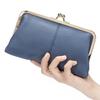 Premium Leather Long Clutch Wallet with Clasp - Large Capacity, Minimalist Design