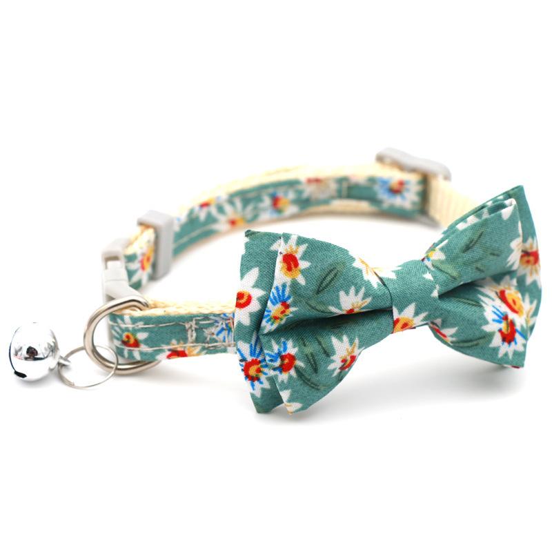 1pc Cute Cat Collar Small Puppy Cat Dog Collars Bow Kitten Collar Bowknot Necklace With Bell For Dog Cat Chihuahua Pet Supplies