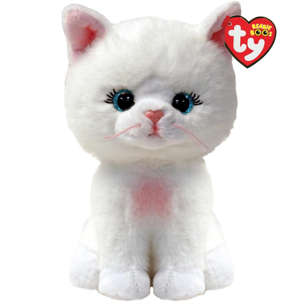Ty Beanie Boo's Amelia Plush Toy, Cat, Size M, Approx. W8 x D7 x H15cm, Item Number: 37377