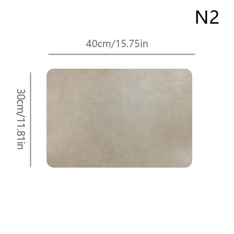 1Pcs Light Luxury Solid Leather Placemat Coffee Brown Pu Table Mat Waterproof Oilproof Heat-Insulated Plate Bowl Pad Table Decor