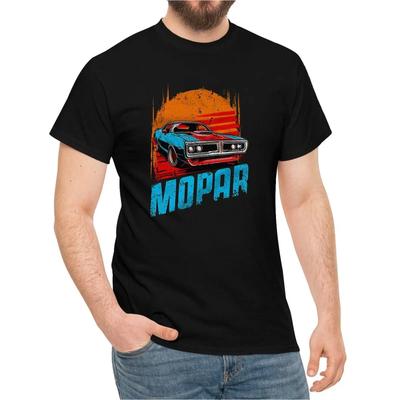 Mopar Sunset Burnout American V8 Car T Shirt Vintage Designer Clothes Streetwear Breathable Versatile Soft Homme