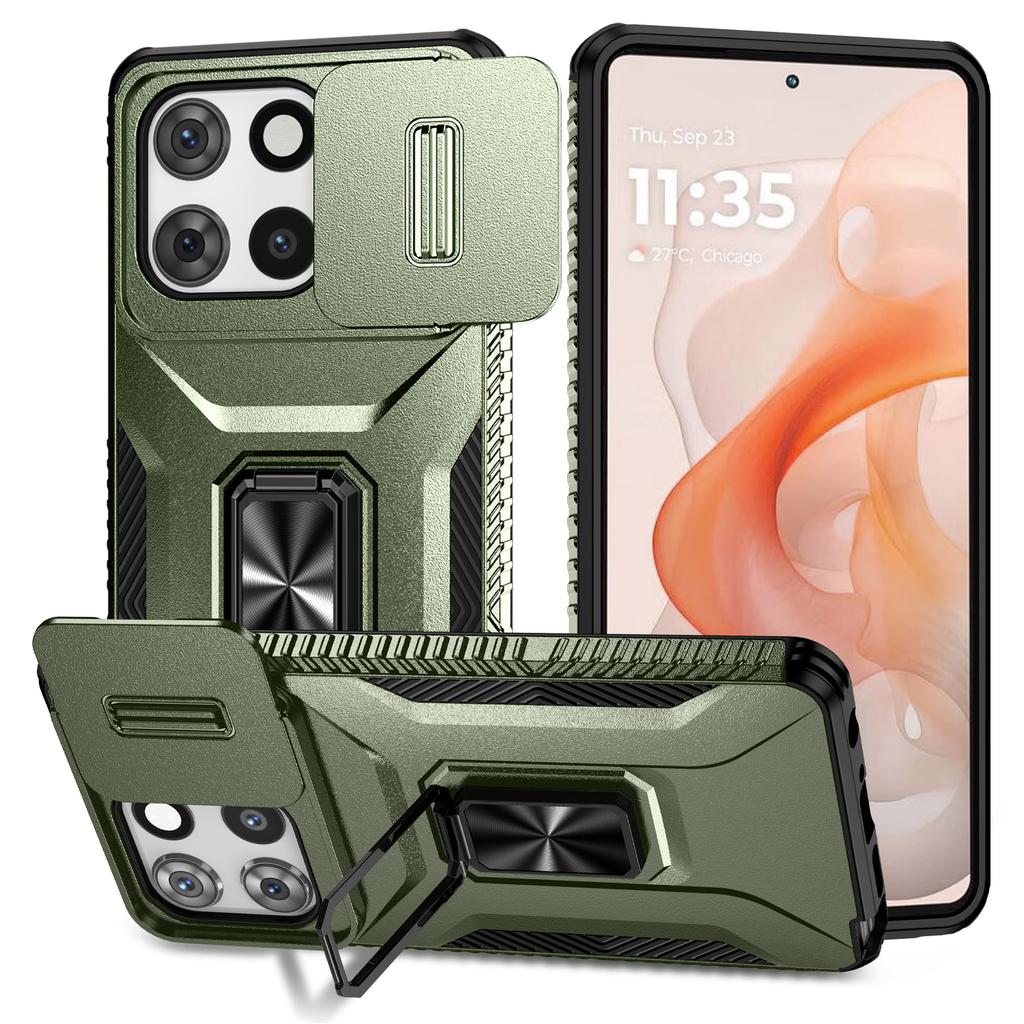 Pro Motorola Moto G 5G (2025) Pouzdro Camshield Stojánek TPU+PC Protiskluzový Kryt na Telefon