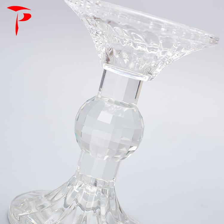 Portable Classic Crystal Glass Candle Holder Dining Table Solid Crystal Candlestick