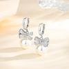 S925 Sterling Silver Bowknot Pearl Earrings - Elegant, Versatile Women's Stud Dangle
