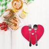 8pcs Heart-Shaped Cutlery Holder Placemats, Hand Wash Only, for Romantic Table Decor Wedding Supplies, Event Party Supplies
