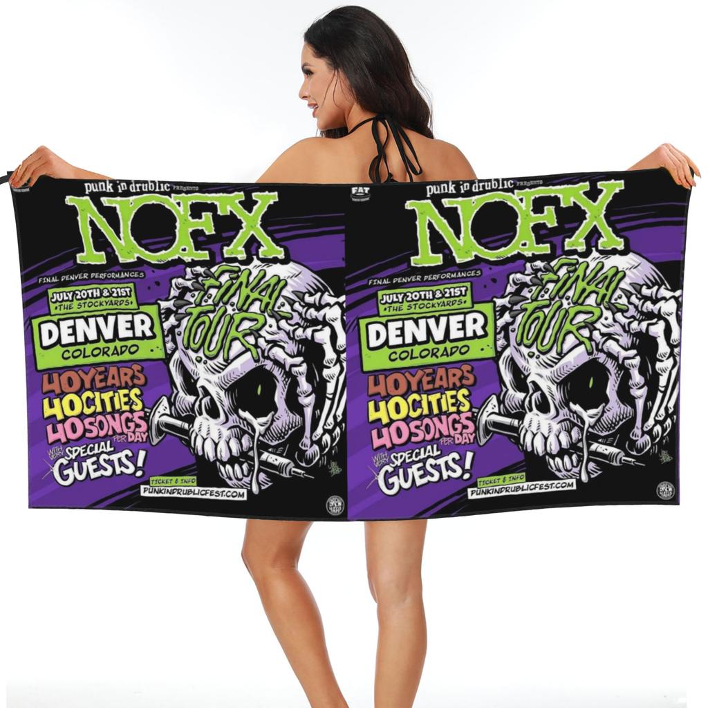 Nofx Band Tour Finale Telo da Spiaggia Teschio Microfibra Morbida Asciugatura Rapida Assorbente Asciugamani Veloci Per Bagno