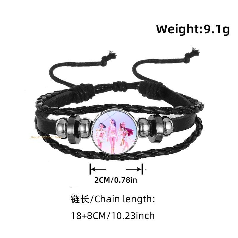 Anime Hand Bracelet Braided Leather Adjustable Wristband Cute Cosplay Accessories Birthday Gift for Kids Girls Fans 3 colors