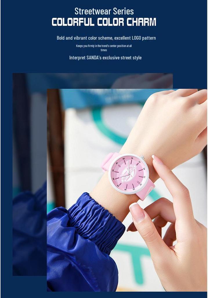 SANDA Unisex Silicone Strap Wristwatch - Trendy and Simple Design