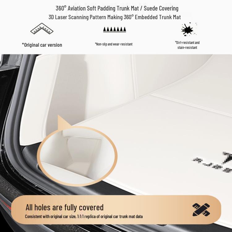 Tesla Model Y/3 Front & Rear Trunk Mats - Leather Style, Full Coverage, Refresh Version