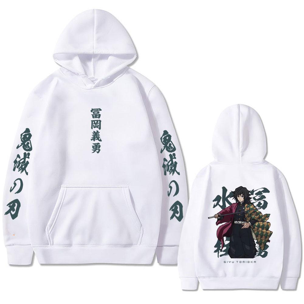 Anime Demon Slayer Water Hashira Tomioka Giyuu Graphic Hoodie Men Women Casual Fleece Hoodies Men's Fashion Streetwear