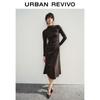UR2026 Women's Pleated Long-Sleeve Midi Dress