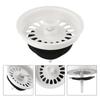 Tappo Filtro Bianco in Plastica per Lavandino Rete Fine Scarico Acqua Lavabo Filtro Scarico Cucina Tappo Lavabo