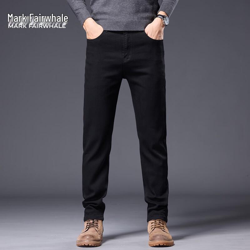 Mark Fairwhale Men's Straight Fit Washed Stretch Denim Jeans