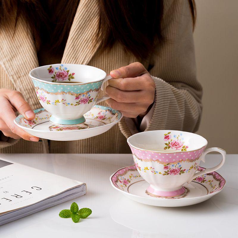 British foreign trade export ceramic coffee  household breakfast afternoon tea set flower tea  good-looking cup set