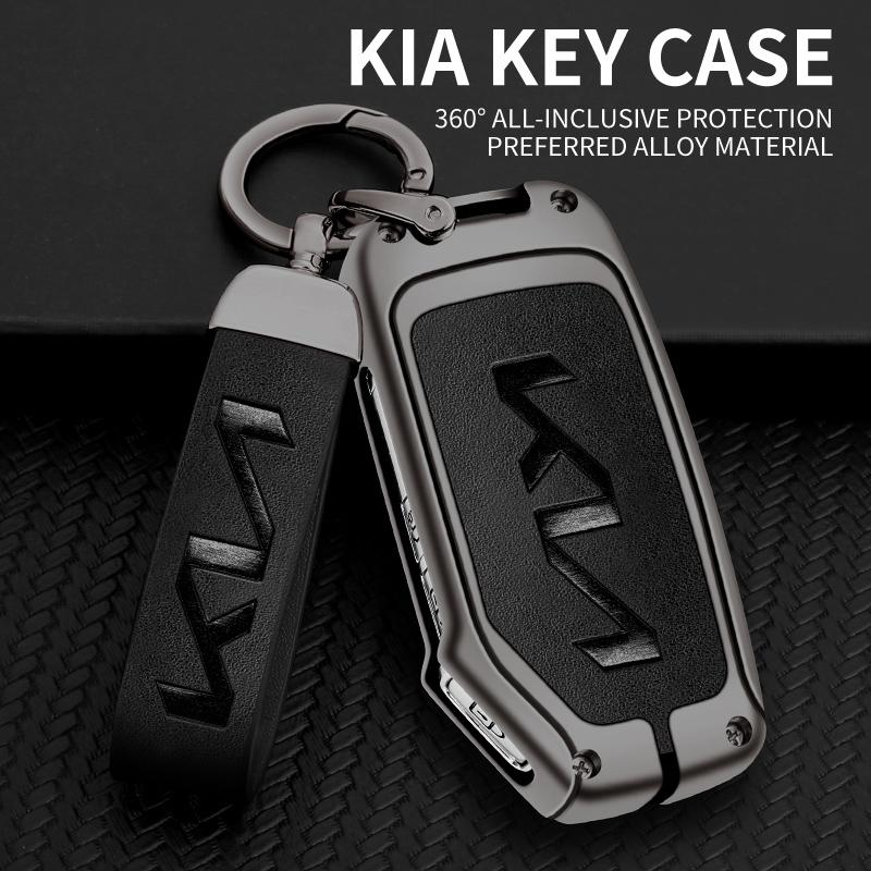 ZincAlloy Leather Car Smart Key Case Protector Shell For KIA Sportage R GT Stinger Sorento Ceed Cerato Forte Niro Soul Telluride