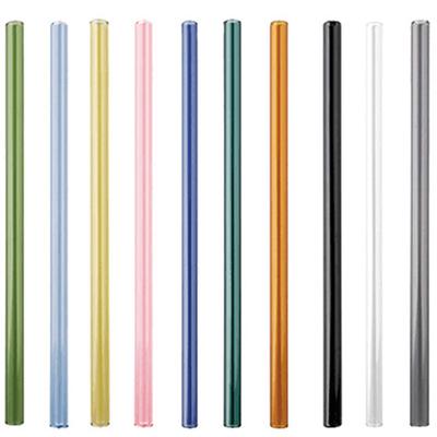 DIY Sobremesa 8mm 10mm Home Lving Eco Grosso Canudo De Vidro Multiuso Reutilizável Festa Bar Copo Beber Reto/Curvo Transparente Cores Sortidas Chique