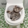 Abnehmbare PVC-Toilettenaufkleber 3D Cartoon Katze Aufkleber, Wasserdichte Niedliche Tier Deckel Kreative Sitzfläche Kunst Aufkleber, Lustige Selbstklebende Badezimmer Wand